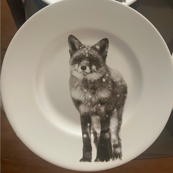 PIER 1 Snow Forest Winter Fox Porcelain Salad/Accent Plate 8.75” - Picture 3 of 3